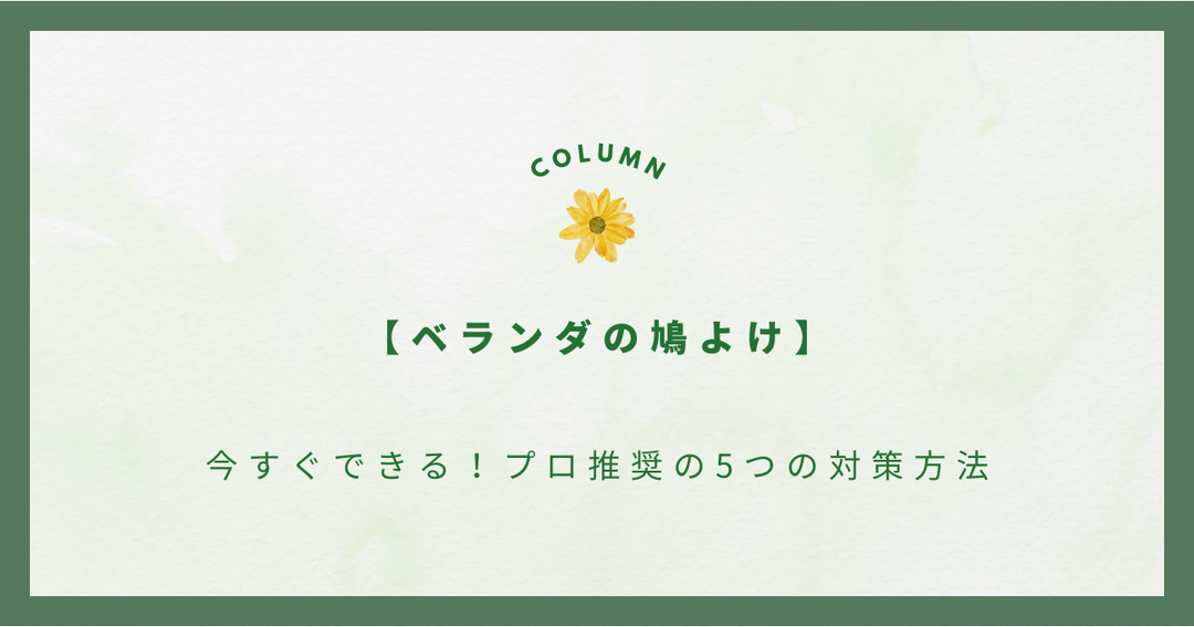 【ベランダの鳩よけ】今すぐできる！プロ推奨の5つの対策方法