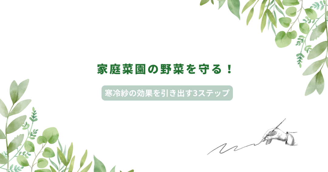 家庭菜園の野菜を守る！寒冷紗の効果を引き出す3ステップ