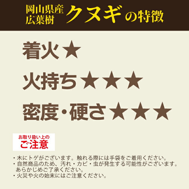 marutoyo 岡山県産 クヌギの薪 乾燥期間約半年 約5～24kg