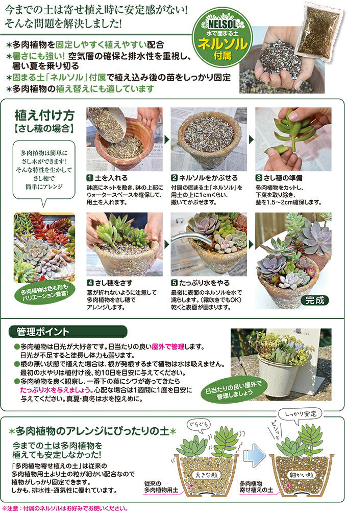 花ごころ 多肉植物寄せ植の土(ネルソル入) 5L