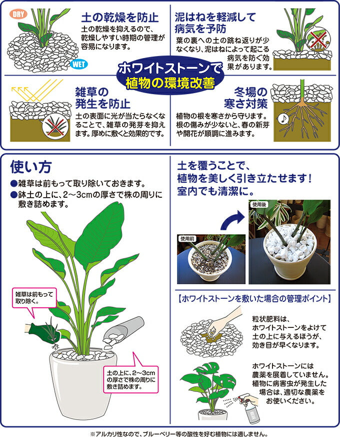 花ごころ コンテナガードホワイトストーン 2L