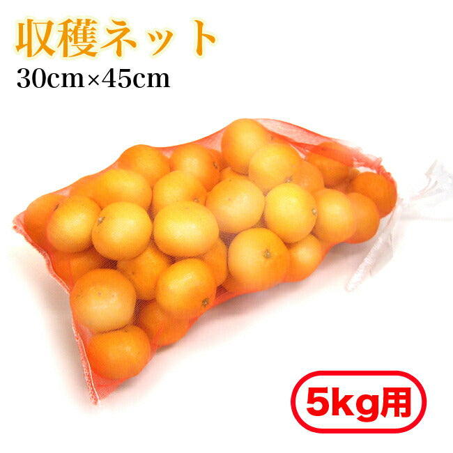 収穫ネット袋 5kg用 30cm×45cm 25枚入 レッド